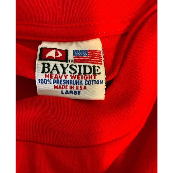 Bayside Unisex L Short Sleeve Crewneck Silent Night Graphic USA Made Pullover - Picture 3 of 5